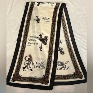 Book of Kells Elegant Black and Cream Scarf